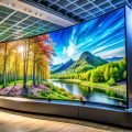 Berlin, Germany, Sep 06, 2019, LG OLED Ultra HD HDR10 Smart Premium TV on display, The Massive Curve of Nature, Global Innovations Show IFA 2019, wall ceiling tv
